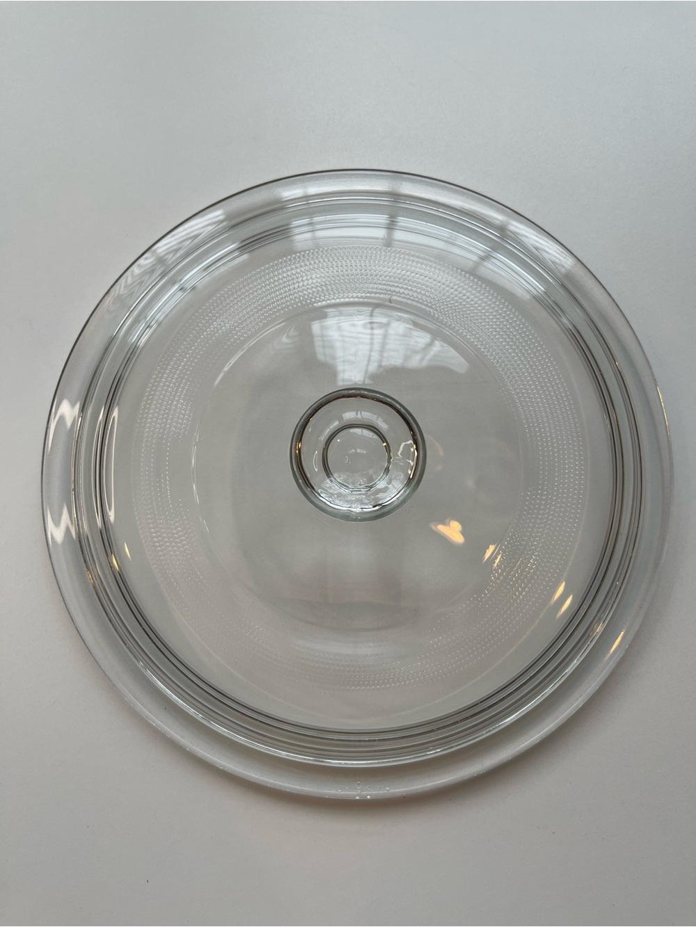 Pyrex USA 13 Clear Glass Replacement Casserole Lid 9" Ribbed Band Vintage